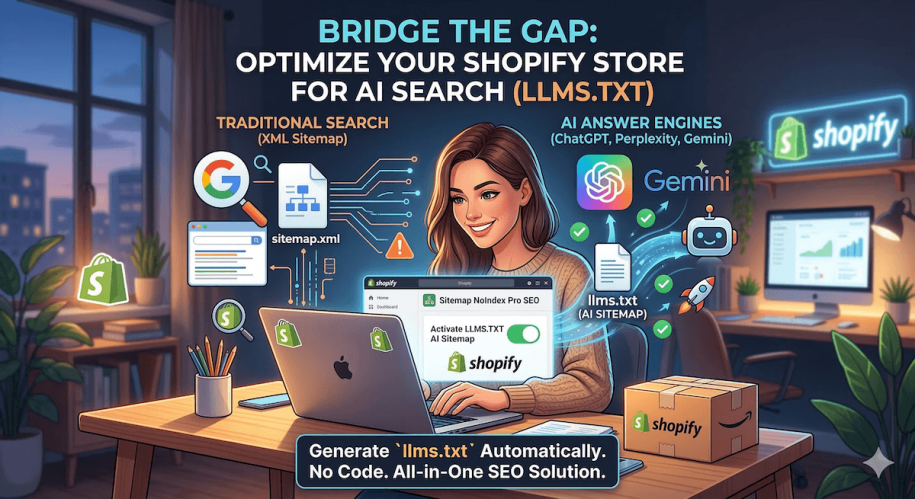 How to Add an llms.txt AI Sitemap to Shopify (Without Messing with Code or Cloudflare)